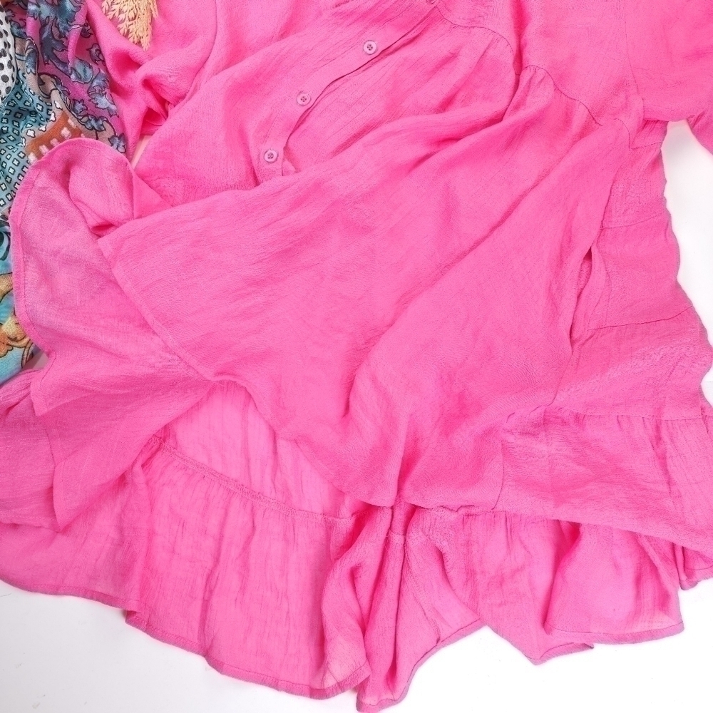Umgee Pink Oversized Tunic Top Sz M - Picture 2 of 12